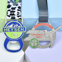 Médaille de finisseur de tournoi personnalisée en émail souple plaqué or, argent ou or rose antique avec ruban imprimé