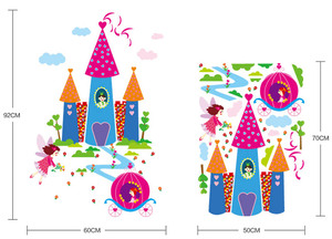 Venta al por mayor princesa Castillo 3D PVC <span class=keywords><strong>pared</strong></span> pegatina UV impreso diseño <span class=keywords><strong>de</strong></span> dibujos animados <span class=keywords><strong>para</strong></span> niños niñas habitación decoración beso corte <span class=keywords><strong>pared</strong></span> calcomanía - Product Image 6