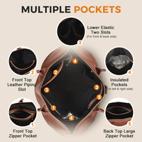 Sac à langer élégant pour femme et bébé, organisateur de couches en PU, portable avec sangle, 9 poches, sac fourre-tout personnalisé