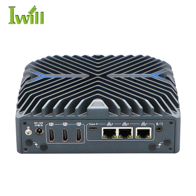 Fanless Mini Pc Ultra 5 125U/Ultra 7 155U Four Display Type-C Industrial Pc Fanless Box Pc