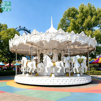 Manège de luxe certifié CE à 16 places pour extérieur, carrousel personnalisé pour parcs d'attractions et de fêtes foraines, adapté aux enfants et aux adultes