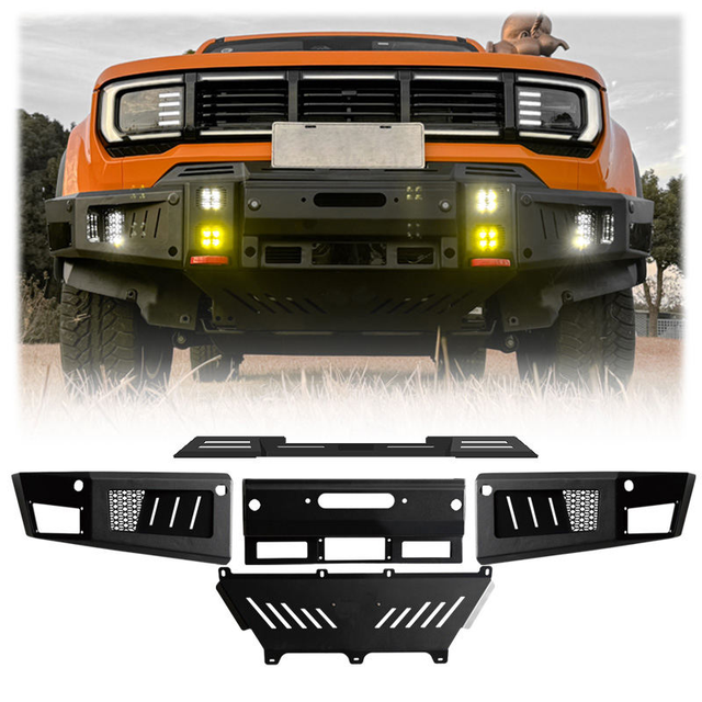 YBJ New Luxury Car Accessories Front Bumper Guard Down Cover with Fog Lights BJ40 PRO 2024-2027 Steel Bull Bar