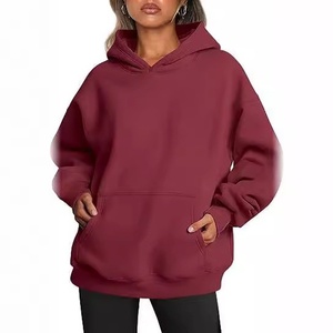 Gilet con cappuccio <span class=keywords><strong>donna</strong></span> autunno inverno spesso 230g felpe con cappuccio da ragazza <span class=keywords><strong>oversize</strong></span> - Product Image 4