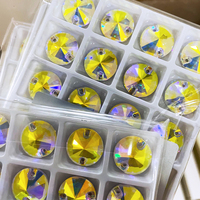 Yantuo Usine En Gros 8mm 10mm 12mm 14mm 16mm Rivoli Cristal Ab Forme Plate Coudre sur Verre Strass Pierres pour Vêtement DIY