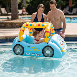 Flotteurs de piscine pour bébés et enfants en forme de voiture, avec auvent et siège de sécurité - Product Image 3