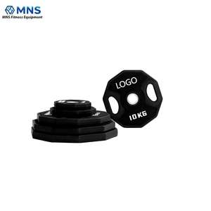 Disques de musculation noirs à dix côtés avec logo personnalisé pour haltères et entraînement de musculation - Product Image 2