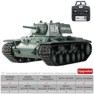 Heng Long 3878-1 russie <span class=keywords><strong>KV</strong></span>-1 E 1/16 2.4G infrarouge I/R bataille BB Airsoft fumée lumière son acier métal chenille RC réservoir modèle jouet - Product Image 4