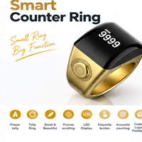 Bague de prière Tasbih Zikr du Moyen-Orient avec compteur électronique, rappel de temps et chargement USB pour iOS/Android