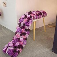 S504 Maßgefertigte Künstliche Blumenreihe aus Seide für den Esstisch – Weiße Rosen Girlande für Hochzeiten und Events