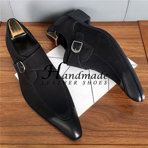 Chaussures en cuir haut de gamme pour hommes, pour tenue de cérémonie, en cuir de vachette de première qualité, à bout pointu et dessus relevé - Product Image 5