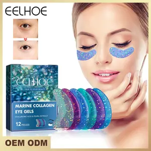 Hot Product Wholesale Natural Organic Eye Gels Mask Eye Pad Crystal Marine Hydrogel Collagen Under Eye Patches