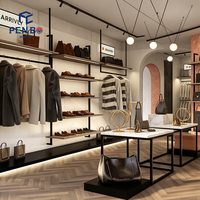 Meubles de magasin de détail, présentoirs de vêtements, éclairage LED pour magasin de vêtements, design d'intérieur, îlot de présentation pour magasin de vêtements de marque