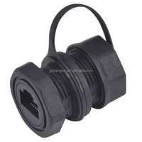 2024 GIET RJ45 connecteur étanche IP68 prise de transfert femelle M21 connecteur réseau avec couvercle en caoutchouc 8p8c prise de montage sur panneau