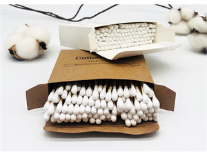 Boîte en papier OEM de bonne qualité bâton de bambou cotons-tiges écologique 100 pièces <span class=keywords><strong>coton</strong></span>-<span class=keywords><strong>tige</strong></span> cosmétique nettoyage cotons-tiges 5000 boîtes - Product Image 3