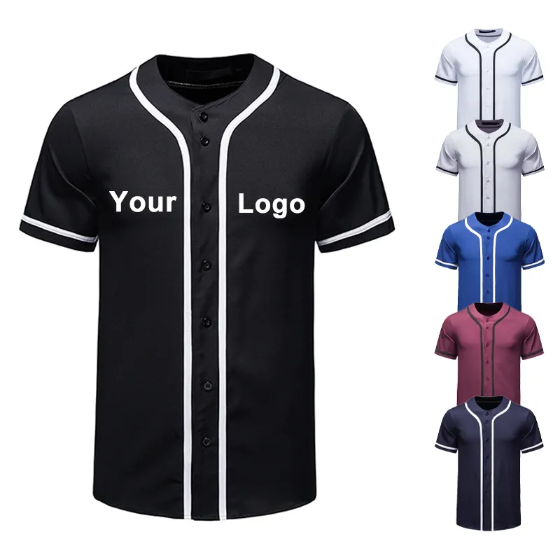 Camisas de beisebol e softball masculinas, uniforme de baseball personalizada, de alta qualidade