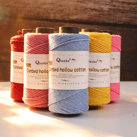 2mm 100% Cotton Eco-Friendly Ring Spun Rope Braid Yarn DIY Crochet Hand Knitting Embroidery Sewing Fancy Texturized Yarn