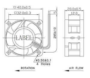 Hiệu Suất Cao Tùy Chỉnh 40x40x20mm 5V 12V DC Động Cơ Quạt 24V Pbt Chất Liệu 8000Rpm Tay Áo Mang DC Brudhless Trục Quạt Làm Mát - Product Image 3