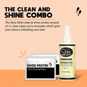น้ำยาทำความสะอาดรองเท้า Shoe Mistri 2 แผ่นเช็ด พร้อมสารฟื้นฟูจากธรรมชาติ สำหรับหนังกลับ หนังนูบัค ผ้าตาข่าย ผ้าถัก ชุดดูแลรองเท้า ทำความสะอาดแบบไม่ใช้น้ำ - Product Image 5