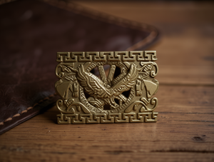 Fibbia per cintura grande in oro antico, 5,0 cm, in lega placcata, design quadrato, accessorio moda per uomo e donna - Product Image 2