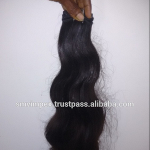 Extensiones de cabello humano natural ondulado 100%, cabello natural liso tejido de cabello crudo de templo indio - Product Image 2