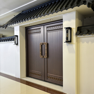 שער בטחון לווילה וחצר לשימוש חיצוני, דלת הזזה אוטומטית וסגסוגת אלומיניום שער פוסט - Product Image 1