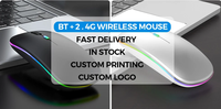 Mouse Gaming OEM RTS RGB LED Backlit dengan Logo Kustom, Nirkabel untuk Laptop, Dapat Diisi Ulang dengan Baterai