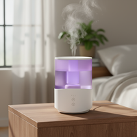Humidificador de Aire Portátil con Luz LED, Difusor de Aroma Ultrasónico para el Hogar, Relleno Superior, Siete Colores Opcionales, Gran Capacidad