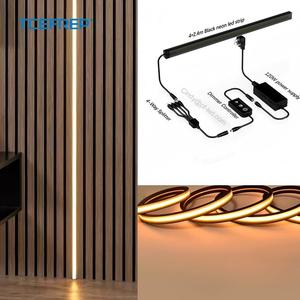 4 Rollos de Tira <span class=keywords><strong>LED</strong></span> Flexible Negra de 3000K para Paneles Acústicos y Paneles de Pared de Listones de Madera - Product Image 1