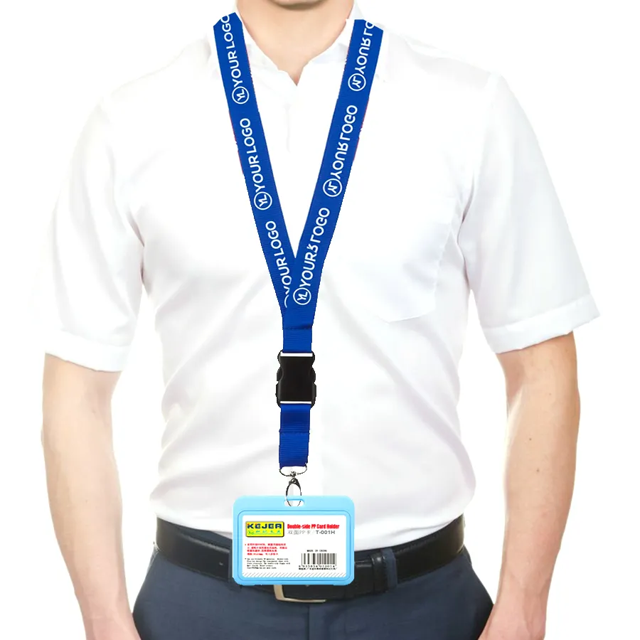 Регулируемый толстый прочный шейный ремешок, брелок для ключей из полиэстера, шнурок для ключей с логотипом, напечатанный на заказ, ID-карта, бейдж, ремешки