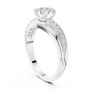 Anillo de Diamantes Plateado, Joyería Elegante y Brillante para Mujer, Ideal para Bodas, Compromisos, Fiestas y Regalos - Product Image 1