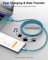Pabrik Bersertifikasi CE Rohs UL Kabel USB-C Berbahan Nilon Kepang Kabel Tipe C Cepat Transfer Data USB2.0 480mbps Sesuaikan Panjang Warna
