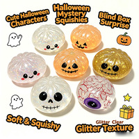 Jouet anti-stress Squishy en PU de 8,5 cm en forme de boulette de soupe de Halloween, boîte cadeau, vente en gros