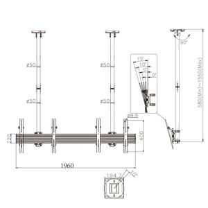 Soporte de Techo para <span class=keywords><strong>TV</strong></span> con Giro de 360 Grados hacia Arriba y hacia Abajo - Product Image 5