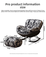 Sillón Reclinable de Estilo Chino Antiguo con Tela de Cáscara de Huevo, Sillón Individual para Sala de Estar, Sofá Relajante