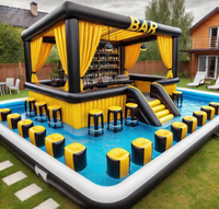 Piscine à eau gonflable extérieure personnalisée tente de pub de fête dans le jardin installations d'amusement aquatique piscine à bar gonflable