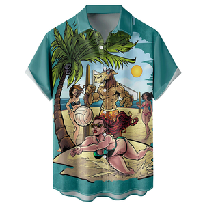 Vente directe d'usine Chemises hawaïennes pour hommes Shummer Beach Tailles américaines Fournisseurs Chemises <span class=keywords><strong>de</strong></span> <span class=keywords><strong>Noël</strong></span> personnalisées - Product Image 3