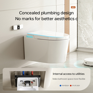 <span class=keywords><strong>WC</strong></span> intelligent suspendu BF avec bidet électrique intégré, gain de place, fixation murale, chasse d'eau automatique, pour salle de bain - Product Image 2