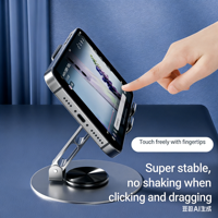 Support de téléphone portable pliable en métal pour bureau, rotation à 720°, réglable, portable, en acier, compatible avec tous les modèles d'iPhone et d'Android
