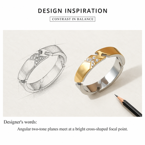 Geometric <b>Stainless</b> <b>Steel</b> <b>Ring</b> 18K Gold Plated Cubic Zirconia Pave Setting Modern Unisex Fashion Jewelry Daily Wear - Product Image 5