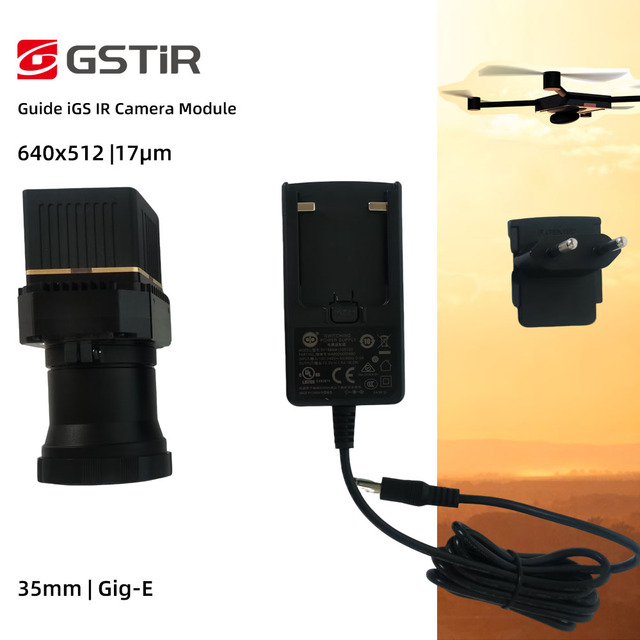 GST High Sensitivity Thermal Camera Uncooled LWIR 640x512 Resolution 12um Pixel Size Night Vision Drone UAV IP67 Plug and Play