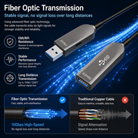 Kabel Optik Aktif USB 3.2 Gen 2 10Gbps Male to Female untuk Kamera, VR, PC, USB Hub, Layar Sentuh
