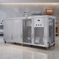 Machine à glaçons commerciale en acier inoxydable, machine à briques de glace industrielle à haut rendement avec roulettes mobiles pour usine de glace