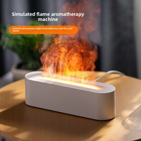 Diffuseur d'aromathérapie à flamme simulée, alimenté par USB, éclairage ambiant coloré, forte production de brume, silencieux (moins de 36 dB), capacité de 0,2 L