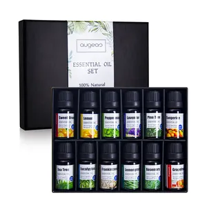 Novo conjunto de óleos essenciais de fragrância, 10ml * 12, fabricante de vela, aromaterapia, difusor de óleos essenciais