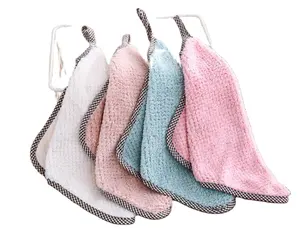 Microfiber Cleaning Cloth Non-stick Oil Washing Rag Wiping Absorbent Coral Velvet Dish Towels Kitchen Cleaning Cloth