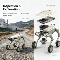 Robot chien quadrupède hybride L2-W Ultra Wheel-Leg avec LiDAR, SLAM, navigation automatique, plateforme robotique open-source ROS, boîte de vitesses, moteur, PLC