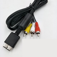 1,8m ABS Schwarzes Kabelgebundenes Video- und Audio-PS2-RGB-Dreireihenkabel für PS2