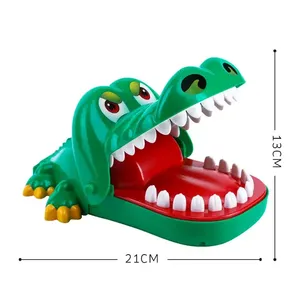 Juego de dientes de cocodrilo para niños, dentista, dedo mordedor de cocodrilo, juguetes creativos para aliviar el estrés con ojos claros