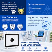 Módulo Escáner de Código QR Integrado Mini, Lector de Códigos de Barras 2D OEM, Motor de Escaneo de Montaje Fijo USB TTL RS232 para Kiosco y Máquina Expendedora