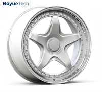 Nouvelles jantes en alliage forgé monobloc Boyue 16-24 pouces, 5 branches étoilées, aspect bicolore, polies, 5x108 5x112 5x114.3 5x115 5x120